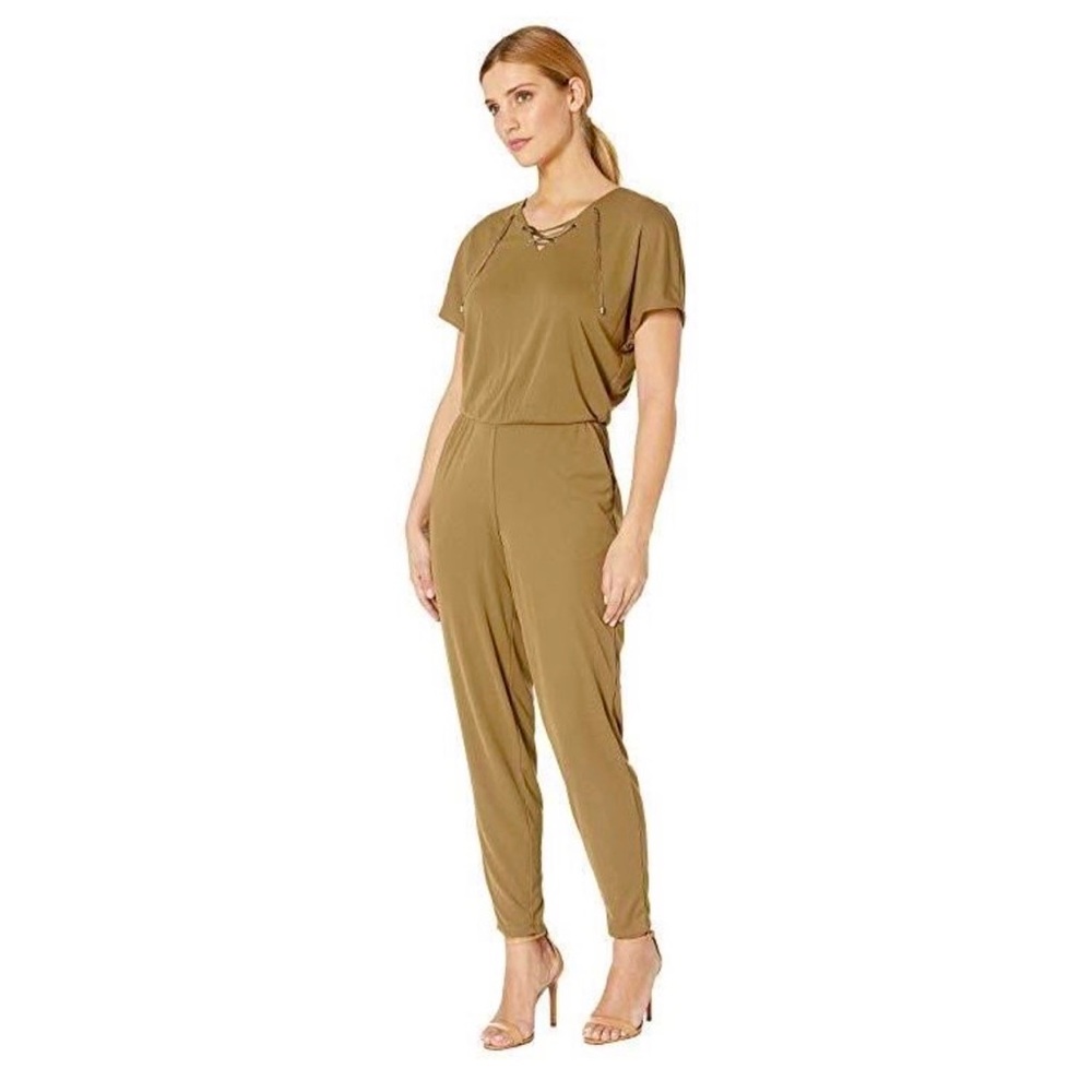 NWT. Lauren Ralph Lauren Women Lace-Up Jumpsuit